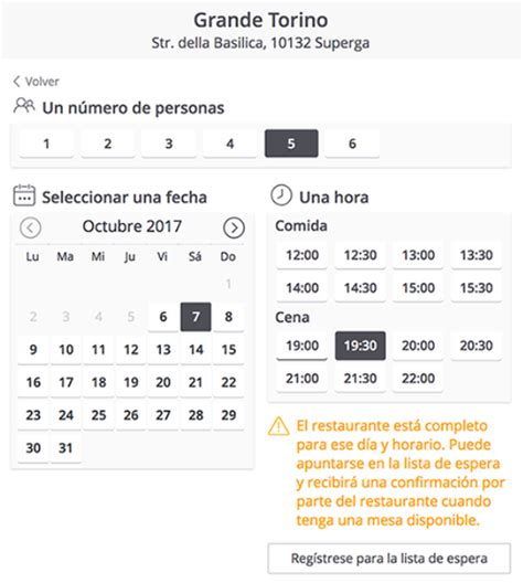 Horarios y tiempos de espera .